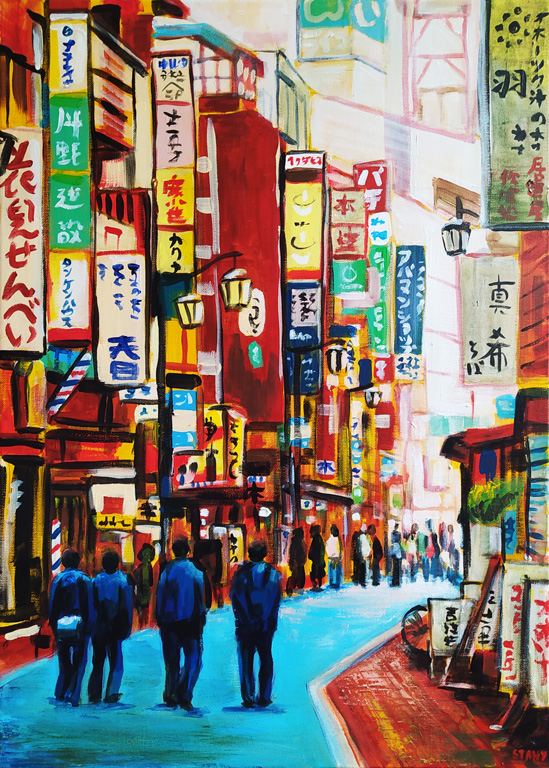 After School, Tetris Street, Tokyo (50 x 70 cm) - 07/2024