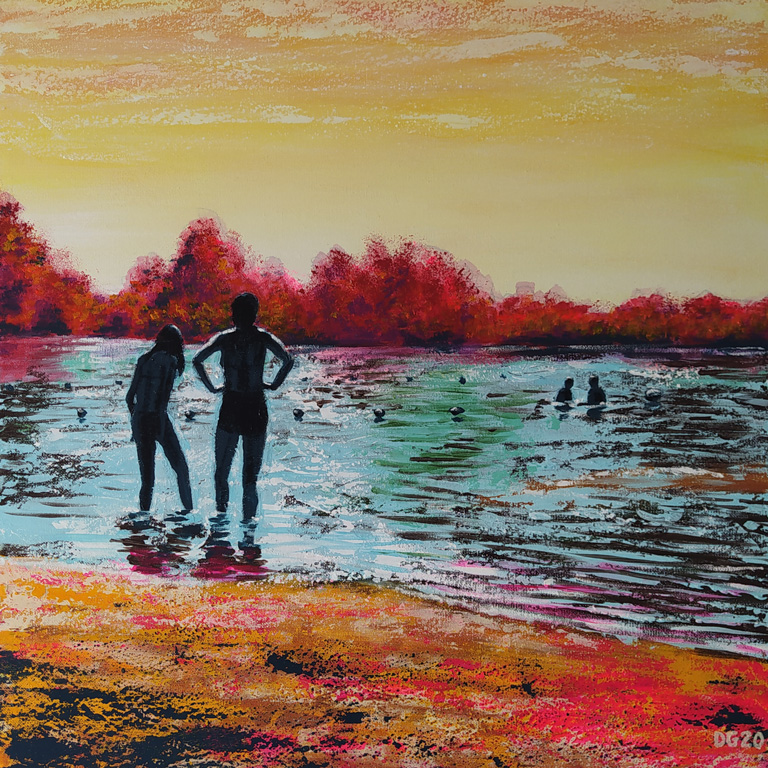 Bain d'Août (50 x 50 cm) - 08/2020 Bain d'Août (50 x 50 cm) - 08/2020