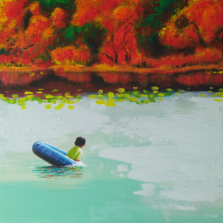 Bain d'Automne n°2 (var. n°2) (50 x 50 cm) - 01/2022 Bain d'Automne n°2 (var. n°2) (50 x 50 cm) - 01/2022