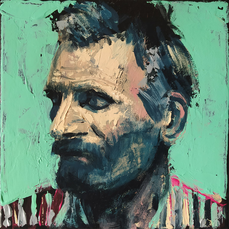 Portrait à la Chemise Rayée (20 x 20 cm) - 08/2020 Portrait à la Chemise Rayée (20 x 20 cm) - 08/2020